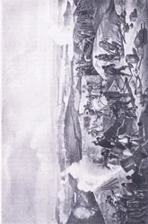 Sevastopol: En varm dag på batterierna, illustration från British Battles on Land and Sea, 1915