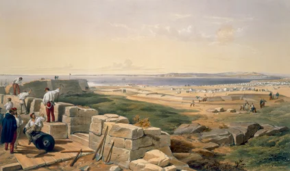 Straits of Yenikale, tallrik från "The Seat of War in the East", pub. av Paul und Dominic Colnaghi und Co., 1856