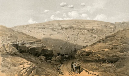 The Valley of the Shadow of Death, grottor i Woronzoff Road bakom 21 Gun Battery