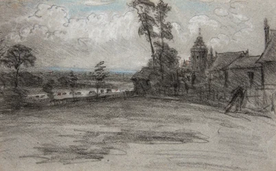 London från Priory, Hampstead. Regnskurar