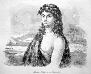 Ung flicka från ön Hawaii, c1824.