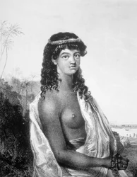 Ung flicka från Sandwich Isles Hawaii, c1826