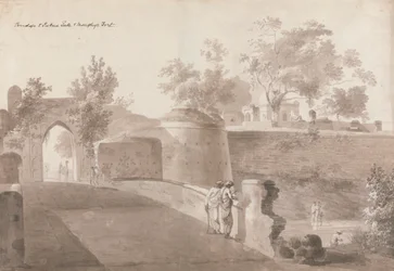 Bridge och Patna Gate och Monghyr Fort