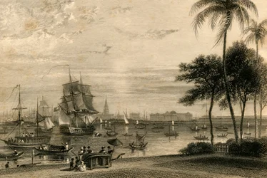 Calcutta, från Garden house reach, 1835.