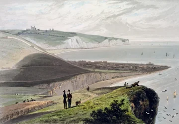 Dover, från Shakespeares Cliff, Kent, 1829