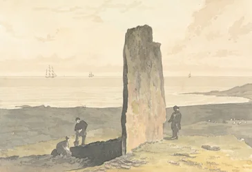 Druidisk sten vid Strather, nära Barvas, Isle of Lewis