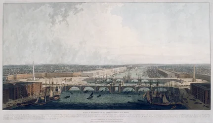 Föreslagen London Bridge, London, 1802.