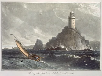 Långskeppsfyren i Lands End, Cornwall, från volym I av 