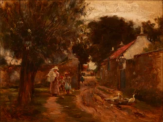 Hem från kyrkan (olja på duk)