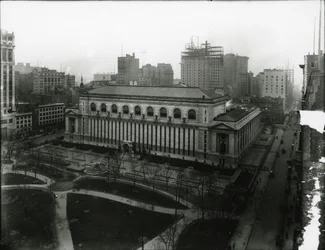 New York Public Library och Bryant Park, ca 1910-21