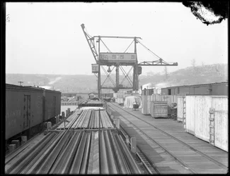 Resande direktlastare på West Shore Rail Road, Weehawken, New Jersey, 1912