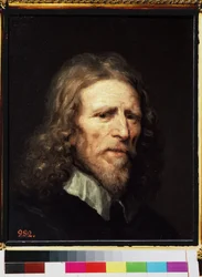 ""Porträtt av Abraham van der Doort (cirka 1575/1580 -1640), holländsk konstnär"" Målning av William Dobson (cirka 1610-1646) före 1640 Dim. 45x38 cm Sankt petersburg, eremitagemuseet