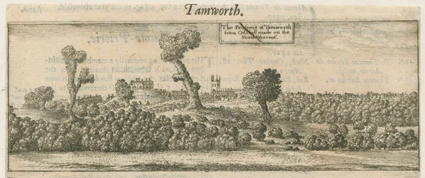 Tamworth - Panorama: kopparplåtgravyr och [1600-talet]