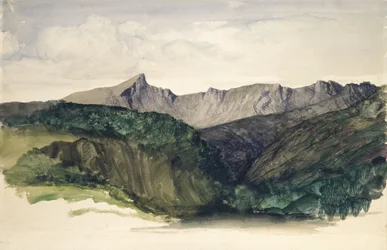 Study of a Distant Range of Mountains, 1860 (akvarell på papper)