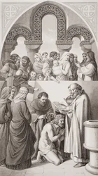 The Baptism of King Ethelbert (c.552-616) of Kent av St. Augustine i Canterbury 597, från 