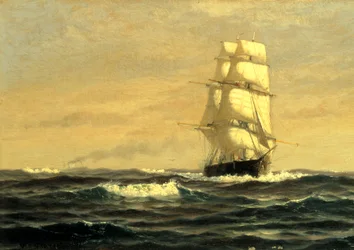 Segelfartyg utanför kusten i Maine, 1876.