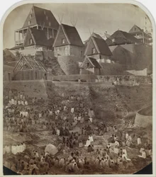 Utsikt över Antsahatsiroa, Madagaskar, 1862-65.