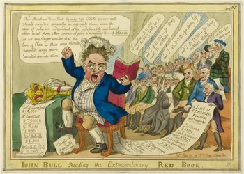 John Bull läser den extraordinära röda boken