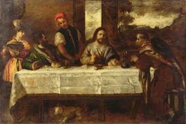 Nattvarden vid Emmaus, efter Titianus (olja på duk)