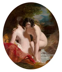 Women Bathing (olja på pannå)