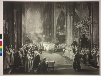 Ceremoni i samband med drottning Victorias 50-åriga tronjubileum i Westminster Abbey den 21.6.1887