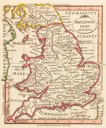 Forntida Storbritannien. Karta.