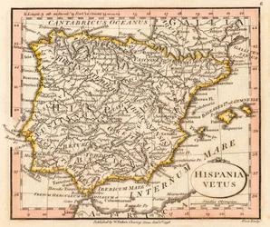 Forntida Spanien och Portugal. Karta.