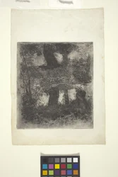 Landskap med faun och pool (reflekterat landskap) (etsning)