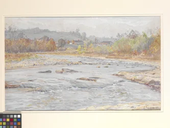 Whitewater Rapids (akvarell på benvitt papper)