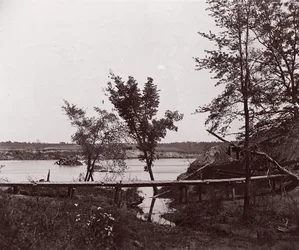 Fort Darling. Maskerat batteri och hinder i James River, ca. 1865.