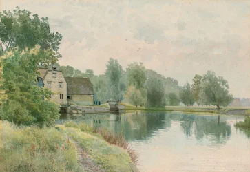 Houghton Mill vid floden Ouse, 1914