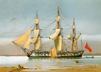 En Royal Navy 42 kanonfregatt, c1780 c1890-c1893.