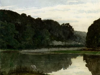 Landskap med häger, 1868