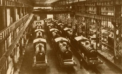 Lokomotiv redo för leverans utomlands, c1930.