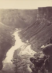 Grand Canyon, Coloradofloden, nära Paria Creek, Looking West, 1872.