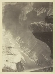 Ser söderut in i Grand Cañon, Coloradofloden, Sheavwitz Crossing, 1872.