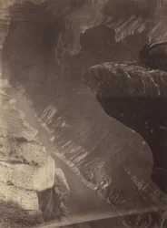 Ser söderut in i Grand Cañon, Coloradofloden, Sheavwitz Crossing, 1872.