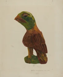Pa. Tysk snidad fågel, ca. 1939.