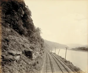 Cathedral Rocks, Susquehanna River nära Meshoppen, för Lehigh Valley Railroad