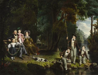 Alexander Masterton och hans fru och barn, 1834