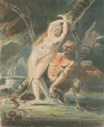 Amymone med en ljuvlig satyr, 1770-80.