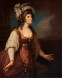 Porträtt av Sarah Siddons (1755-1831) als Zara, av Hamilton, William (1751-1801). Olja på duk, ca 1784. Mått: 127x101,6 cm. Privat samling