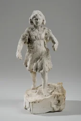 Maquette till figur av en springande flicka (gips) (se även 440336)