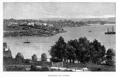 Elizabeth Bay, Sydney, 1800-talet.