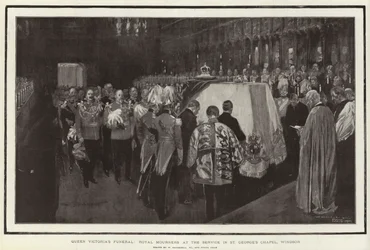 Drottning Victorias begravning, kungliga sörjande vid gudstjänsten i St George