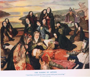 Arthur går bort, illustration från "Kung Arthur