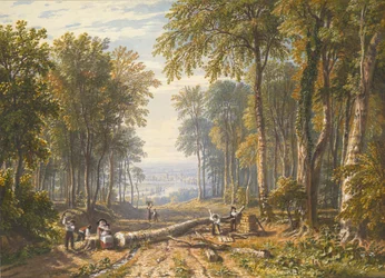 Vedhuggare vid Park Place, Henley, Themsen bortom, ca. 1826.