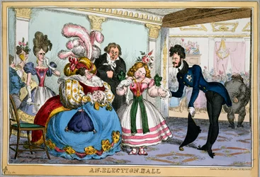 En valbal, ca 1829 (handkolorerad gravyr)