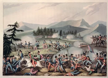 Slaget vid Barrosa, 5 mars 1811, etsat av I. Clarke, akvatinterat av M. Dubourg, 1811 (akvatint)