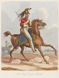 First Kings Dragoon Guards, 1820 (färgad akvatint)
